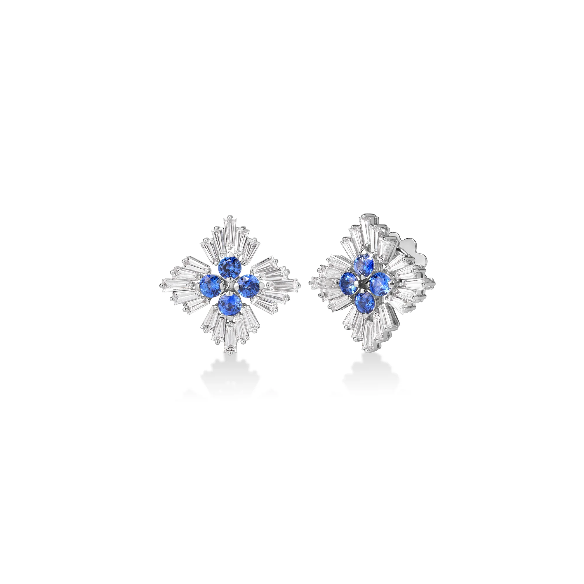 Roberto Coin 18k White Gold Diamond And Sapphire Earrings