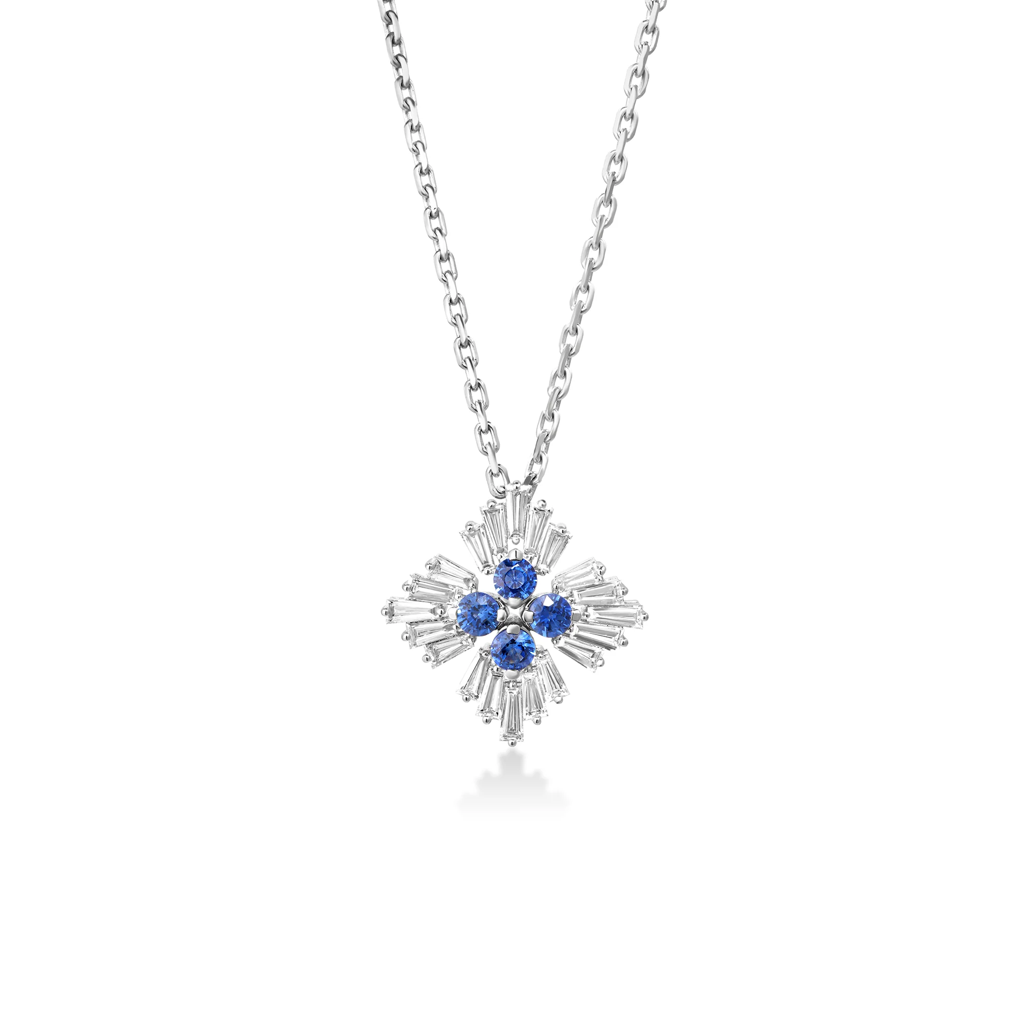 Roberto Coin 18k White Gold Diamond And Sapphire Necklace