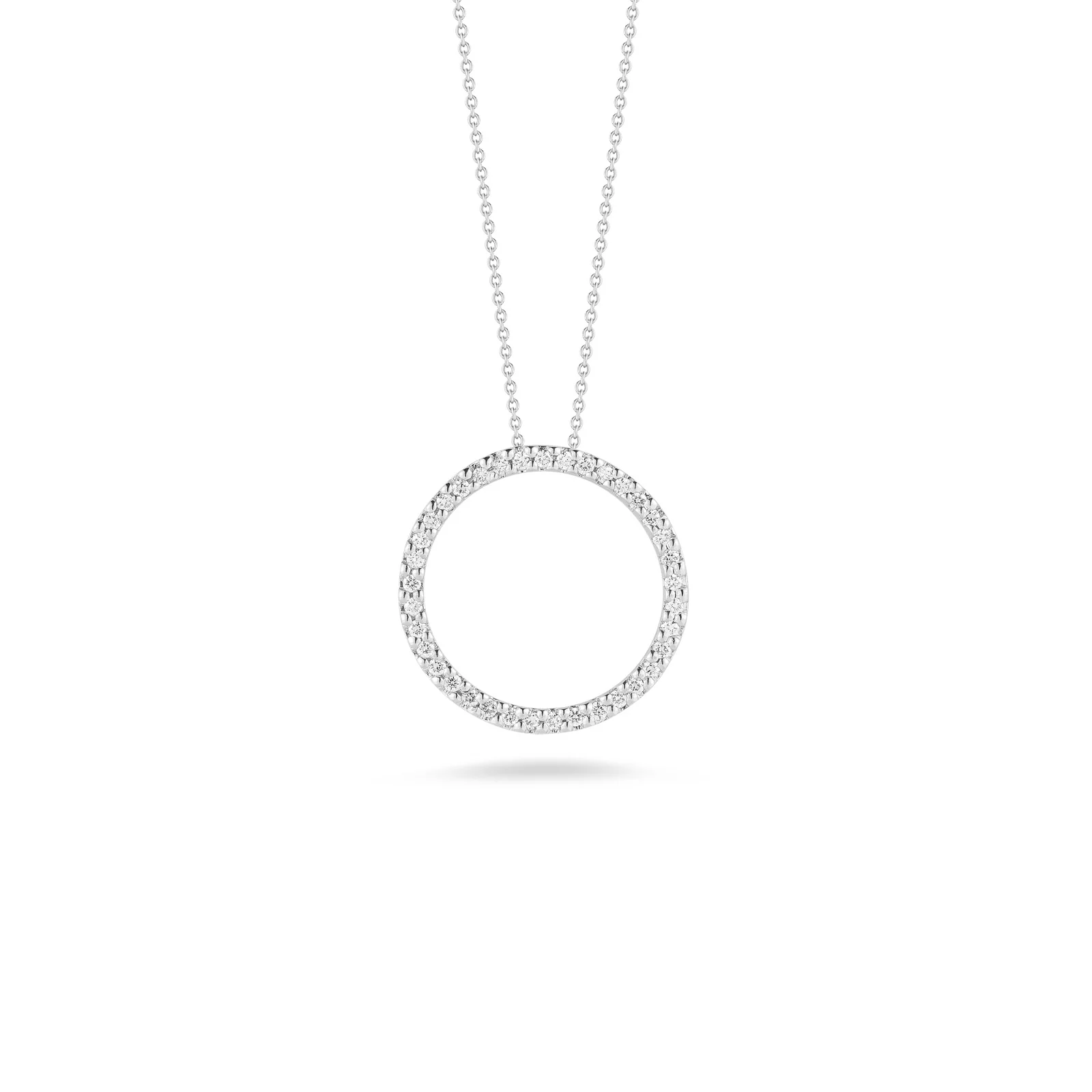 Roberto Coin 18k White Gold Tiny Treasures Circle Diamond Pendant
