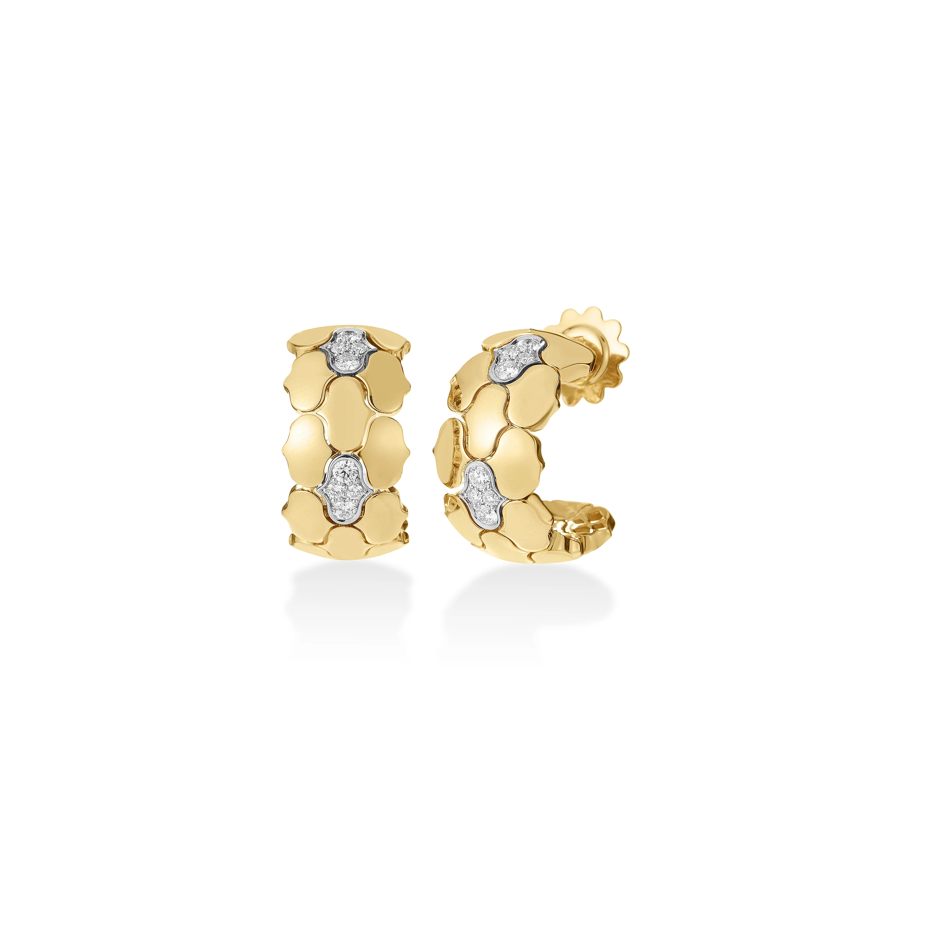 Roberto Coin 18k Yellow Gold Cobra Diamond Huggies