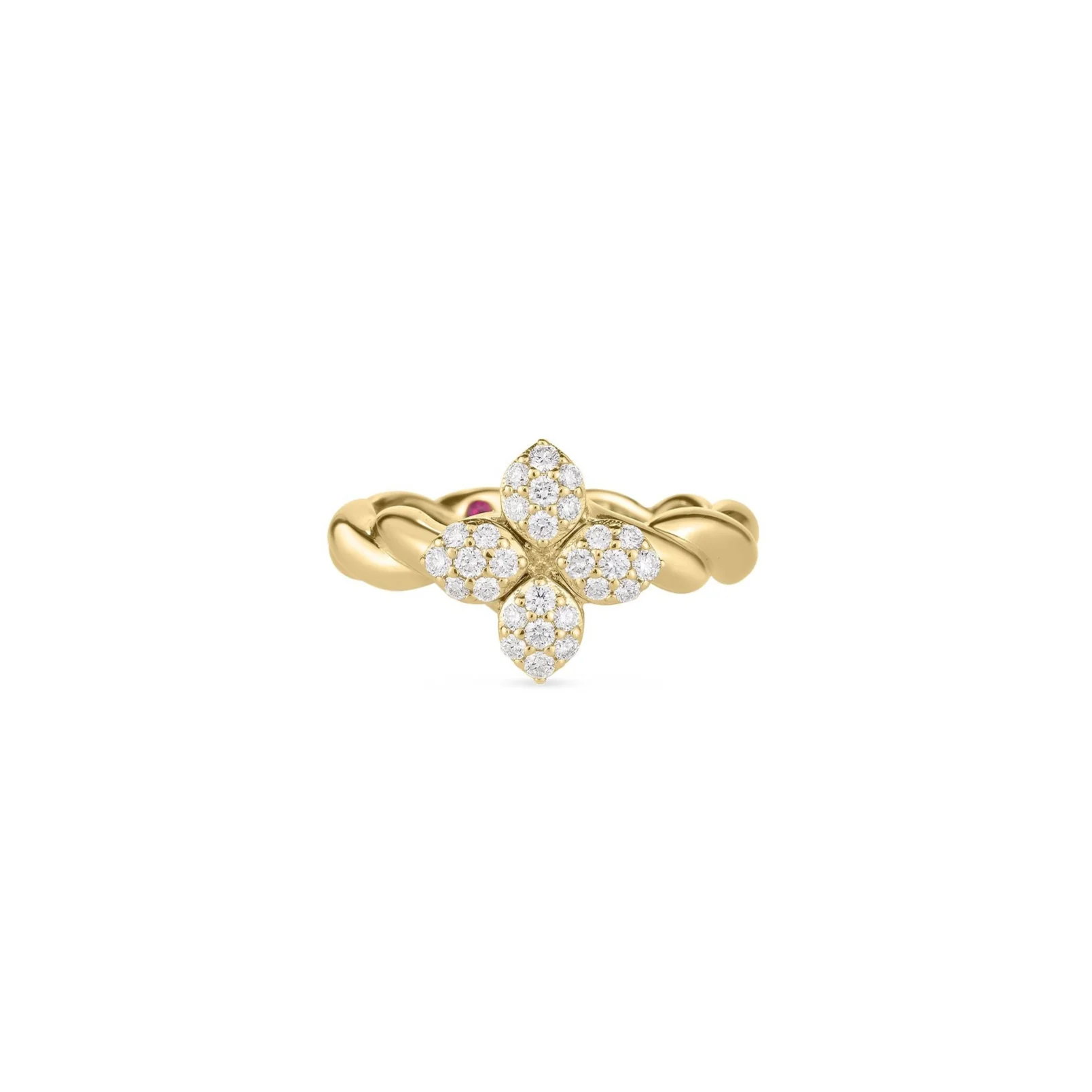 Roberto Coin 18K Yellow Gold LOVE IN VERONA Diamond Ring