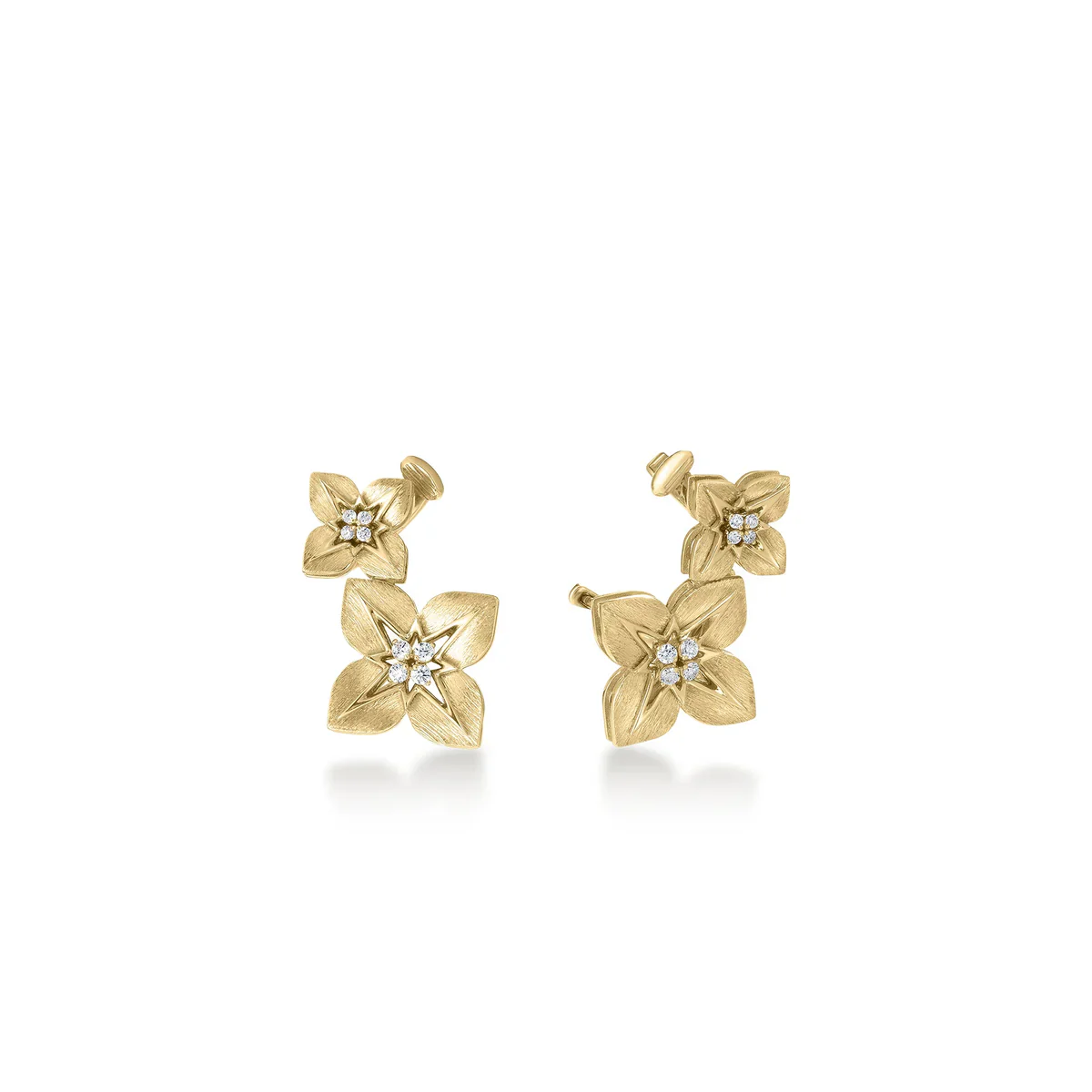 Roberto Coin 18k Yellow Gold Princess Star Double Climber Earrings