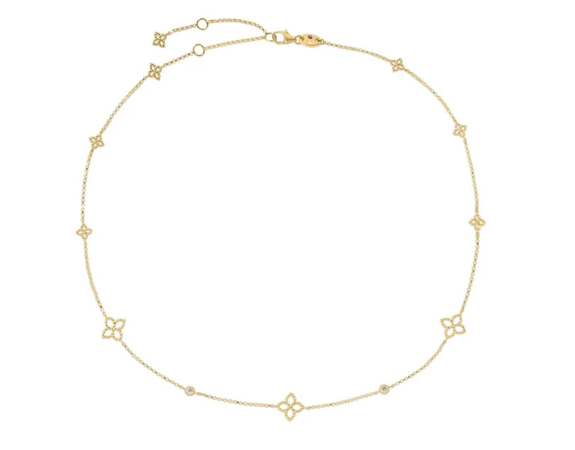 Roberto Coin 18k Yellow Gold Principessa Diamond Necklace