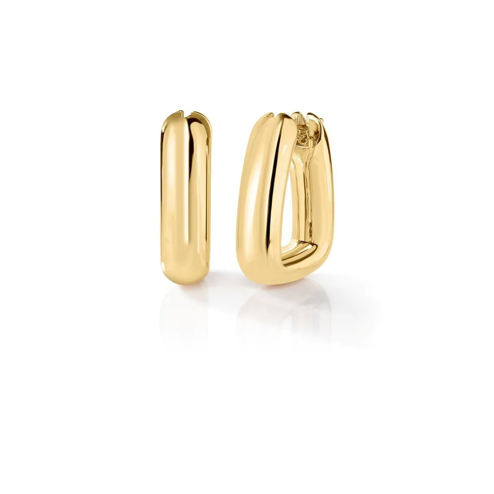 Roberto Coin 18k Yellow Gold Triangular Hoop Earrings