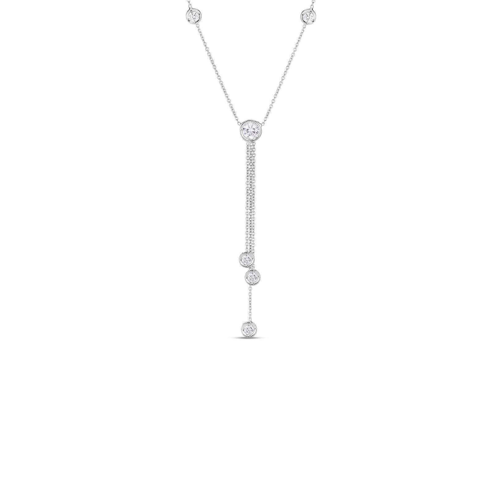 Roberto Coin 18k White Gold Bezel Diamond Necklace