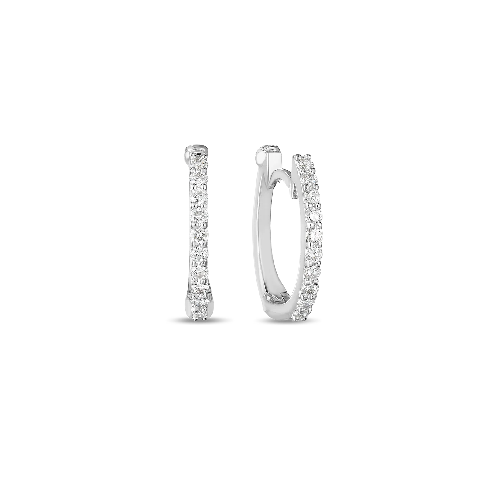 Roberto Coin 18k White Gold The Perfect Hoop Diamond Earrings