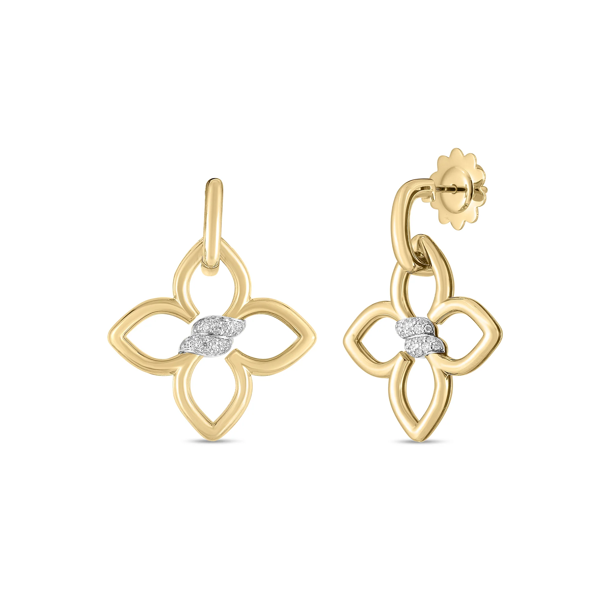 Roberto Coin 18k White & Yellow Gold Cialoma Diamond Earrings
