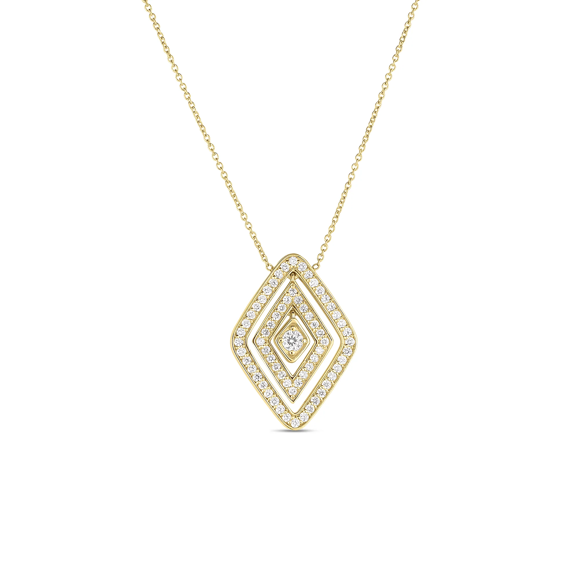 Roberto Coin 18k Yellow Gold Lozenge Diamond Necklace