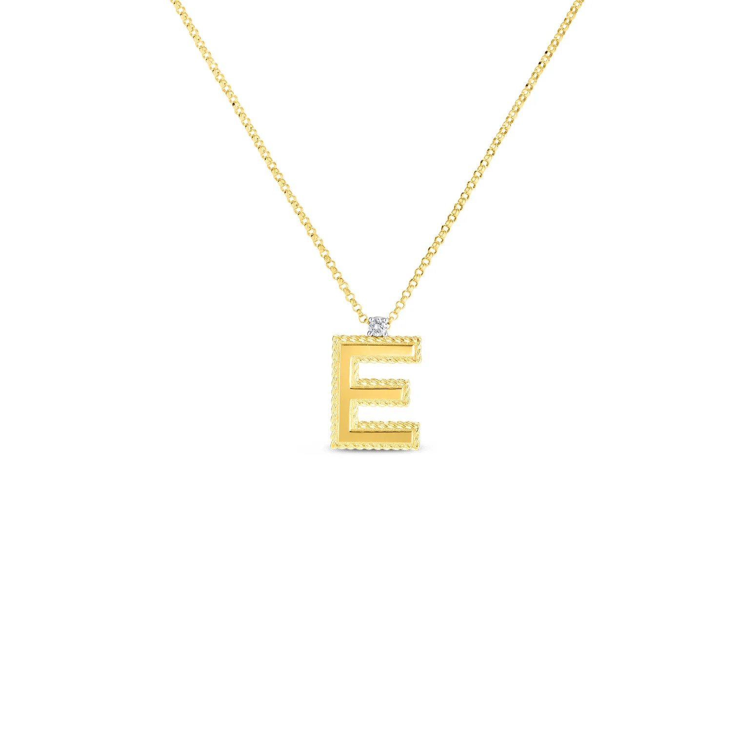 Roberto Coin 18k Yellow Gold Princess Block Diamond Necklace