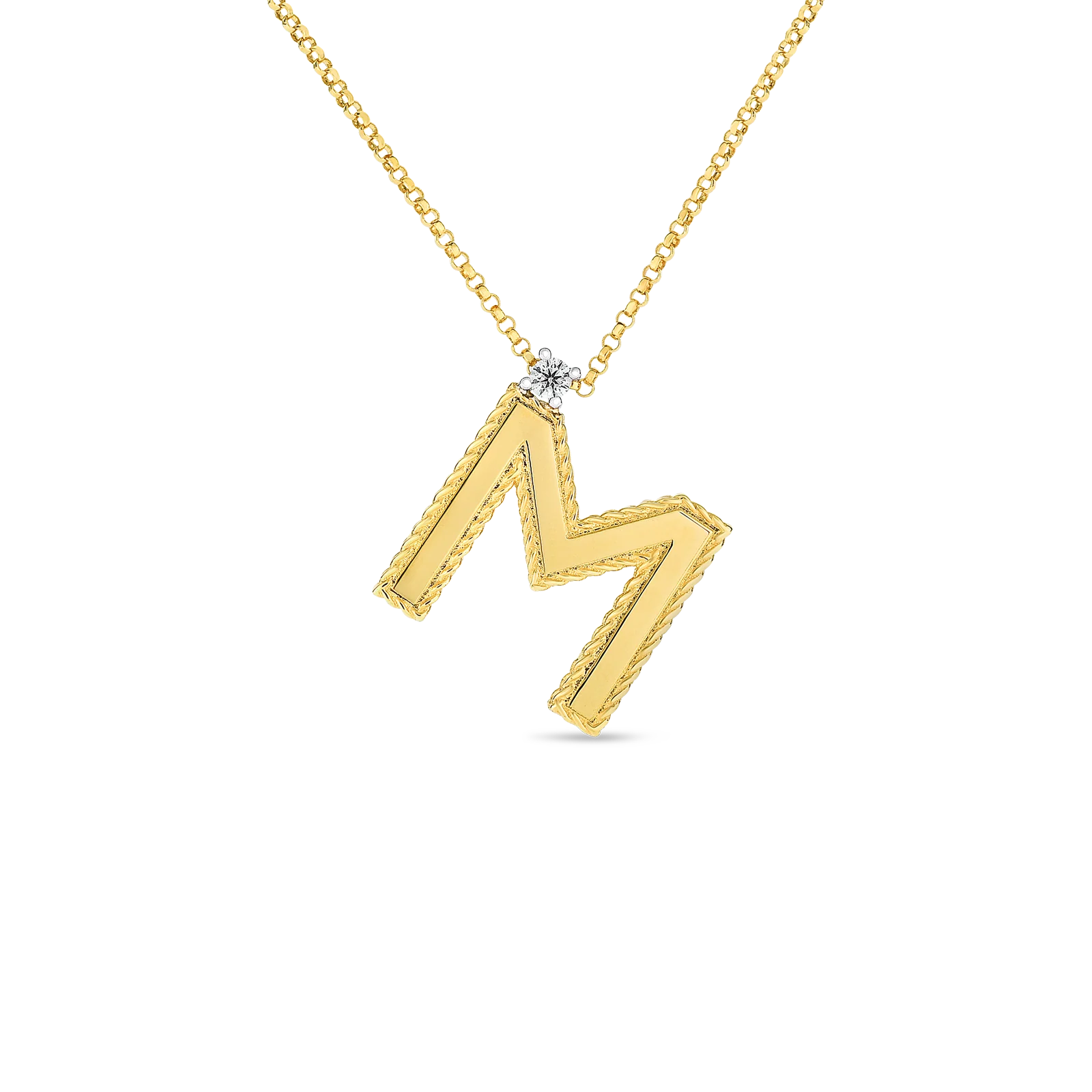 Roberto Coin 18k Yellow Gold Princess Block Diamond Necklace