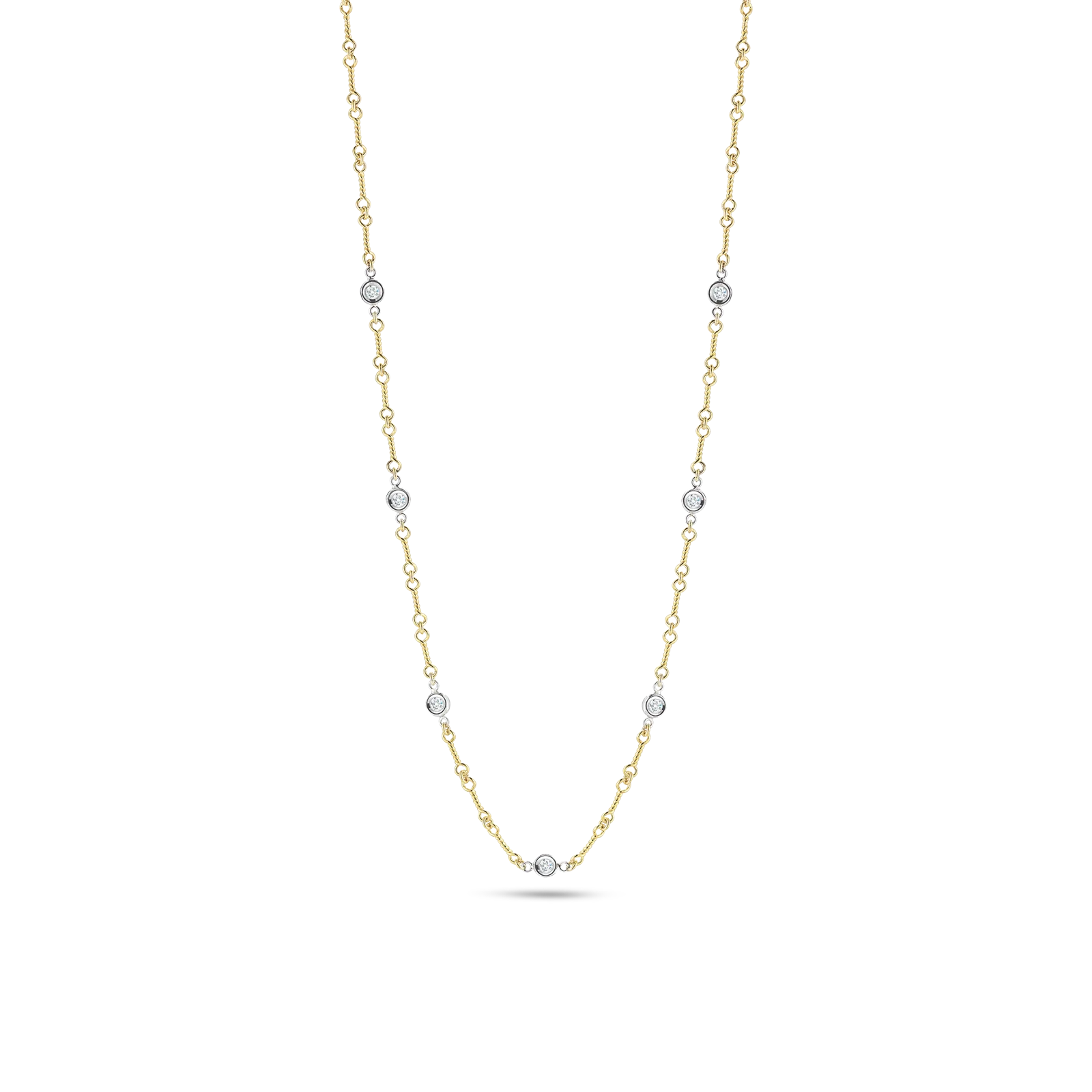 Roberto Coin 18k Yellow Gold Diamonds By The Inch Diamond Necklace