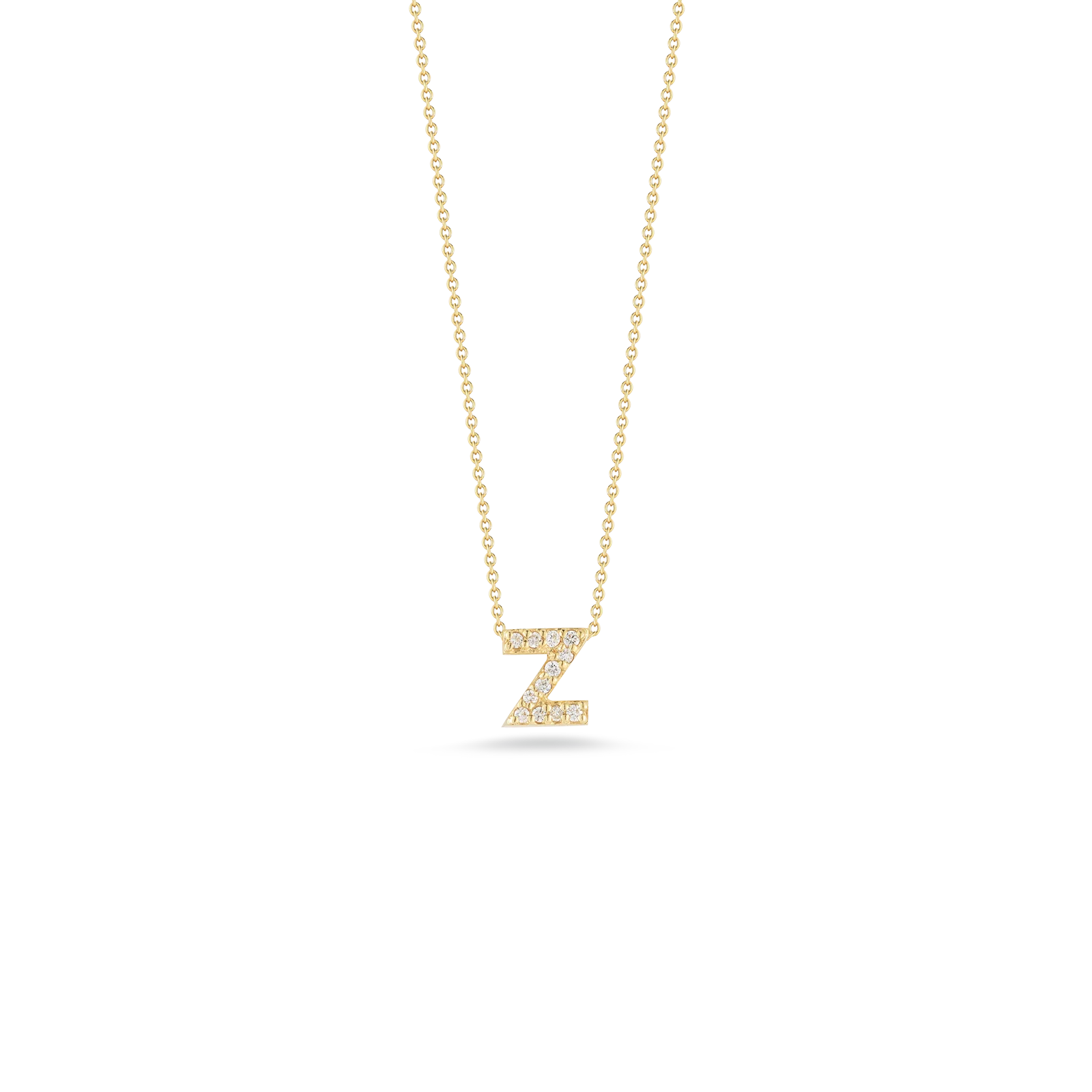 Roberto Coin 18k Yellow Gold Tiny Treasures Diamond Love Letter "Z" Necklace