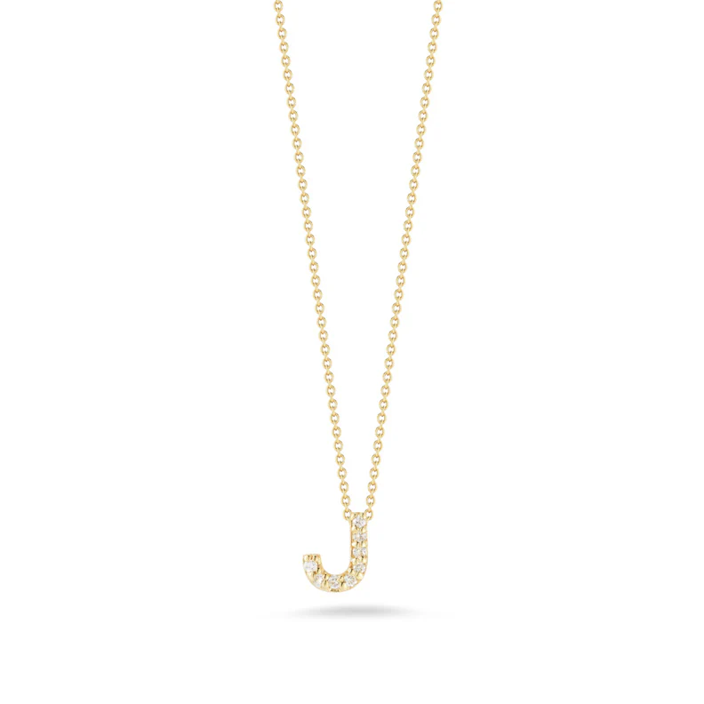 Roberto Coin 18k Yellow Gold Tiny Treasures Diamond Love Letter "J" Necklace
