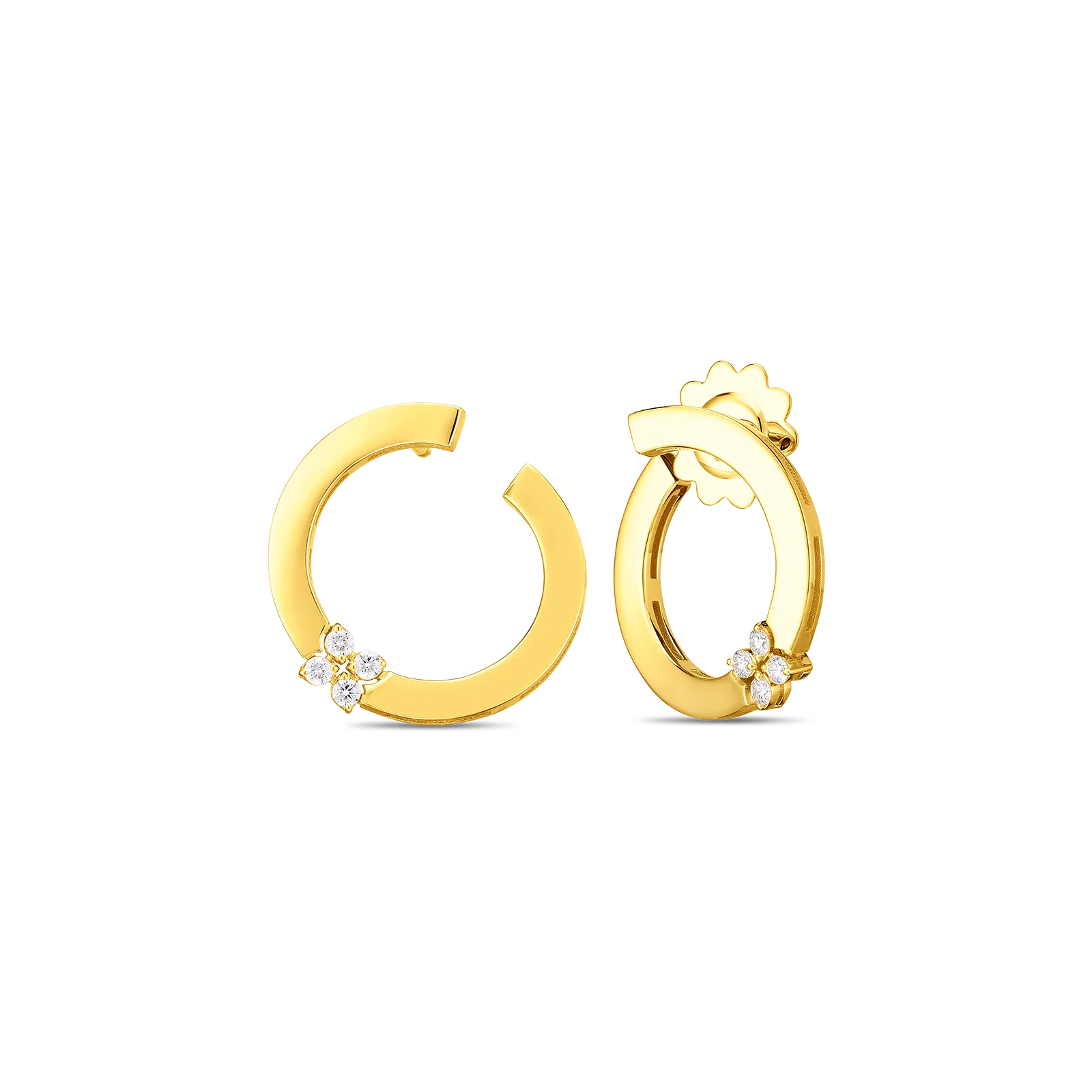 Roberto Coin 18k Yellow Gold Love In Verona Diamond Earrings