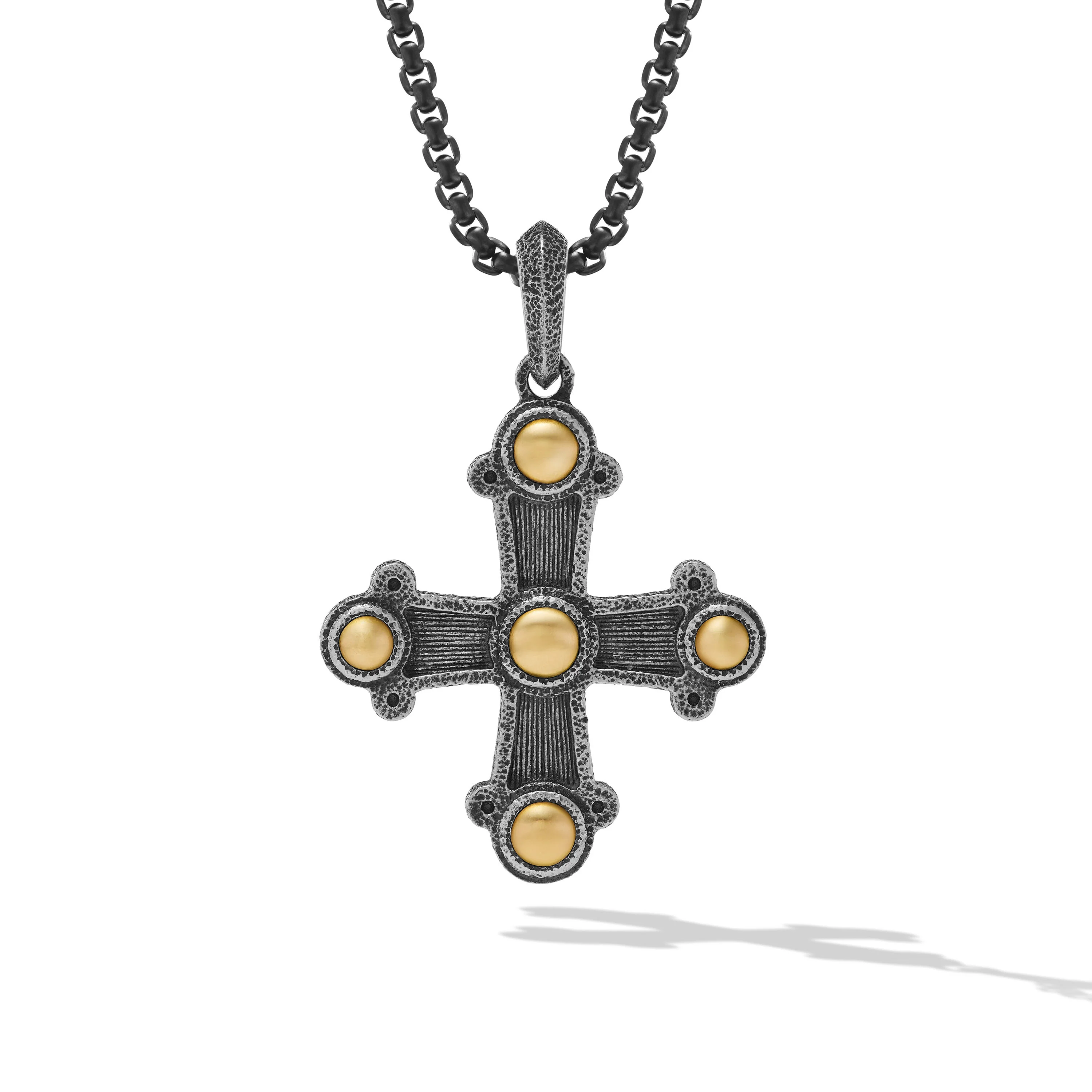David Yurman Shipwreck Cross Amulet In Sterling Silver With 18k Yellow Gold, 44mm