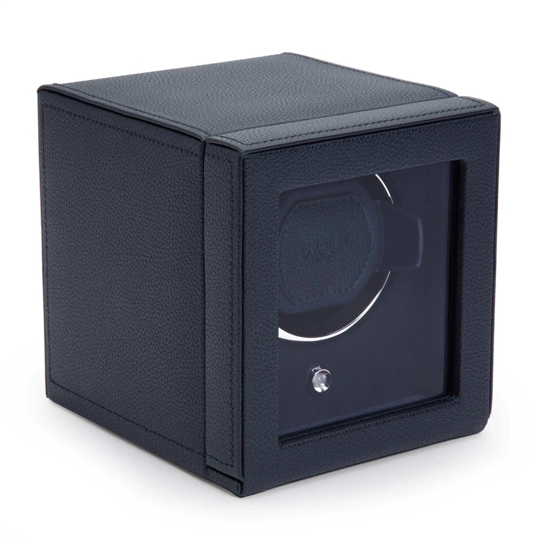 Navy Single Watch Winder with Cover - Image 2