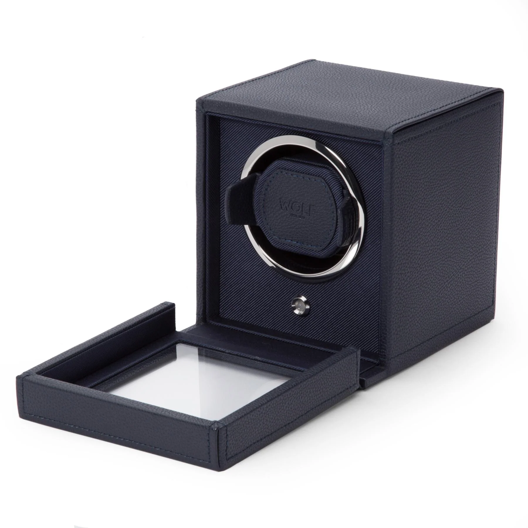 Navy Single Watch Winder with Cover - Image 4